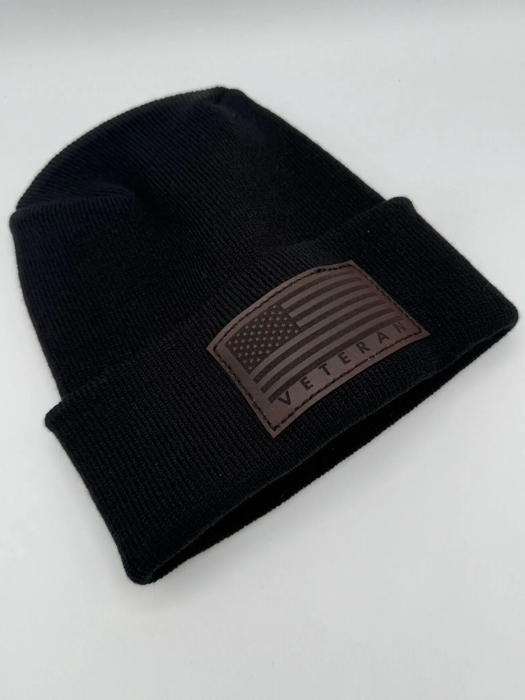 Designed & Made in USA | Veteran Beanie with USA Flag - Patriotic Theta Stitch Cuffed Knit Hat for Men & Women | Limited Edition