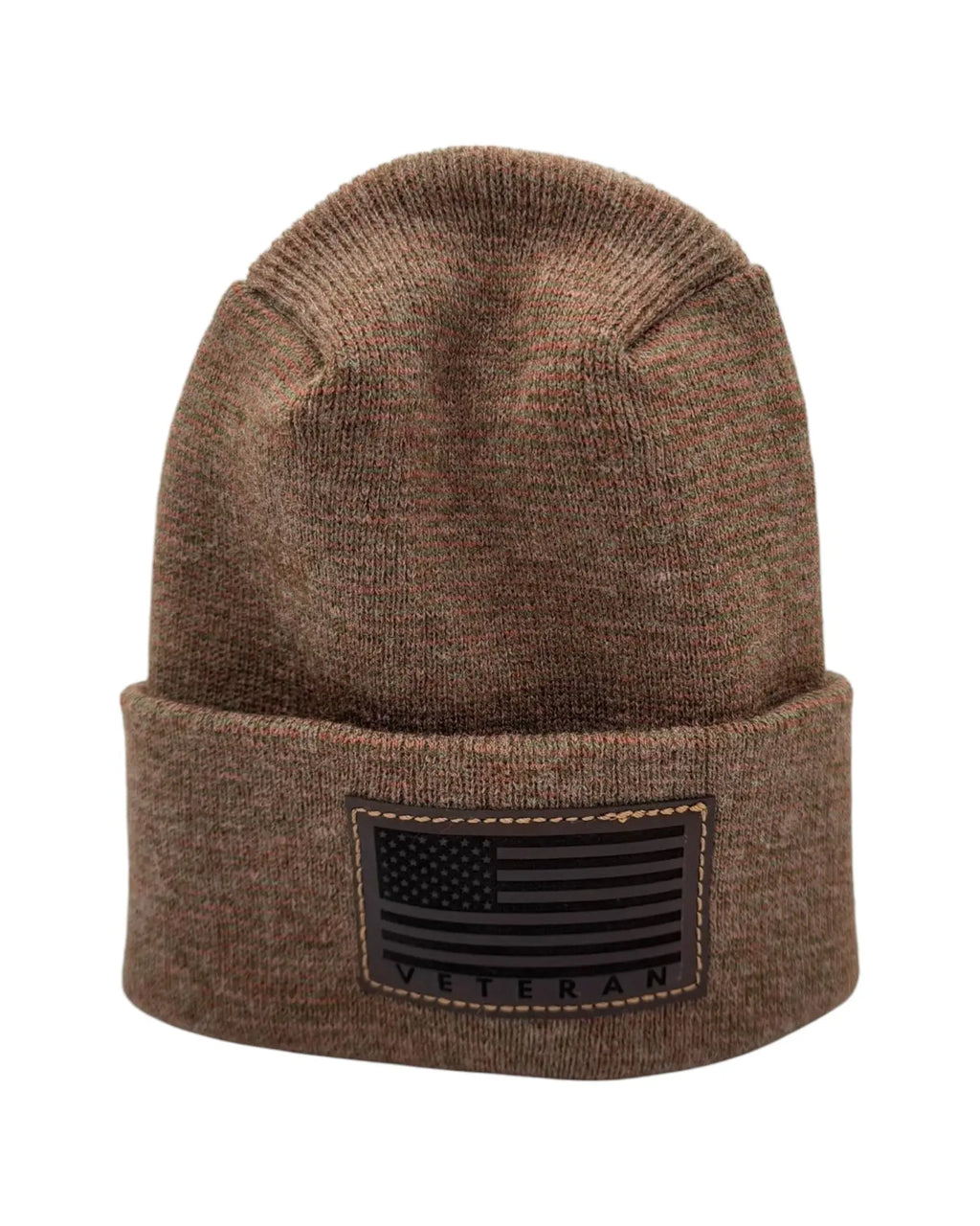 Designed & Made in USA | Veteran Beanie with USA Flag - Patriotic Theta Stitch Cuffed Knit Hat for Men & Women | Limited Edition
